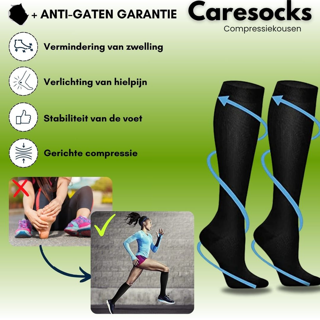 Chaussettes de compression orthopédiques Caresock - préviennent les varices et soulagent les pieds fatigués