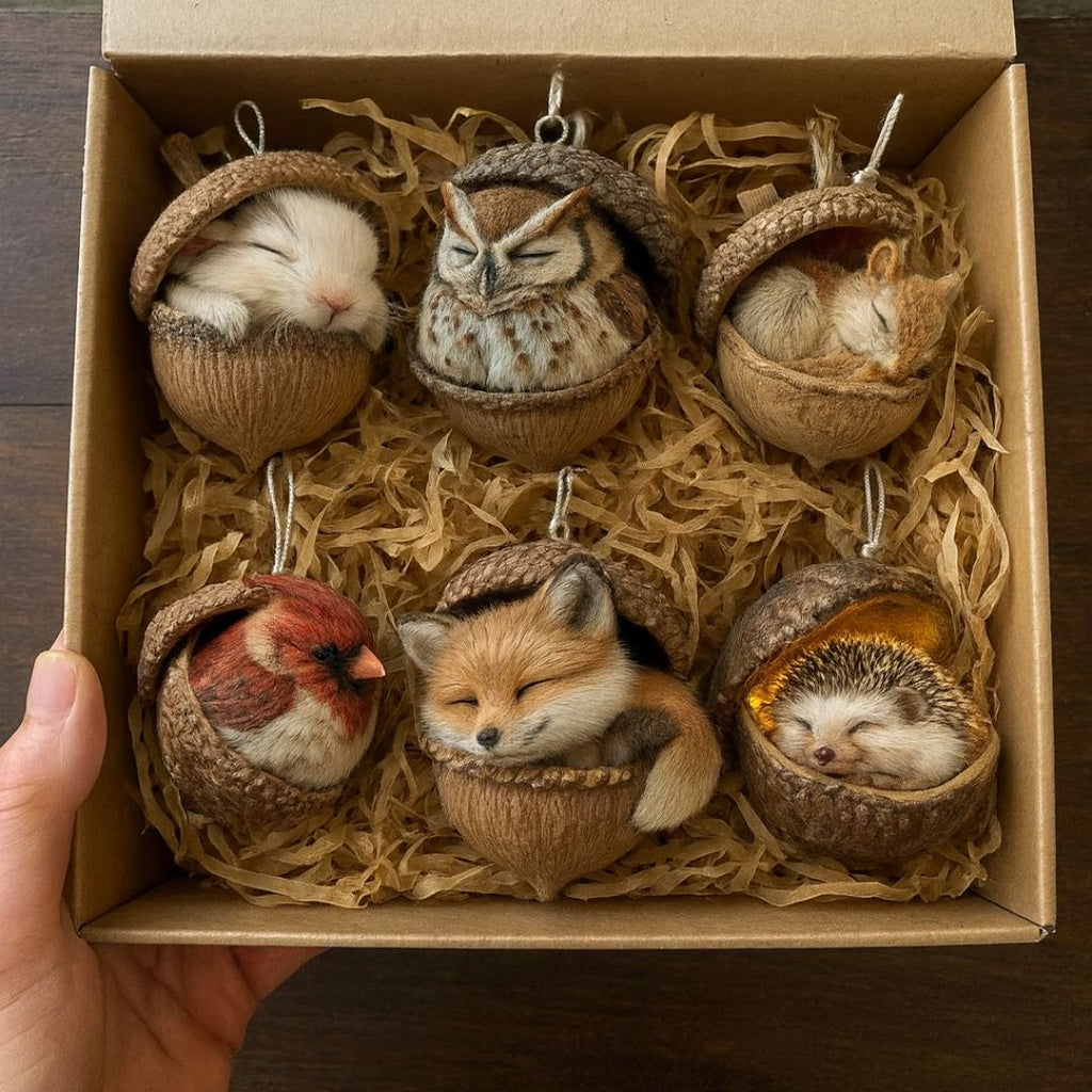 Acorn Dreams - Slapende Bosvriendjes - Handgemaakt om op te hangen