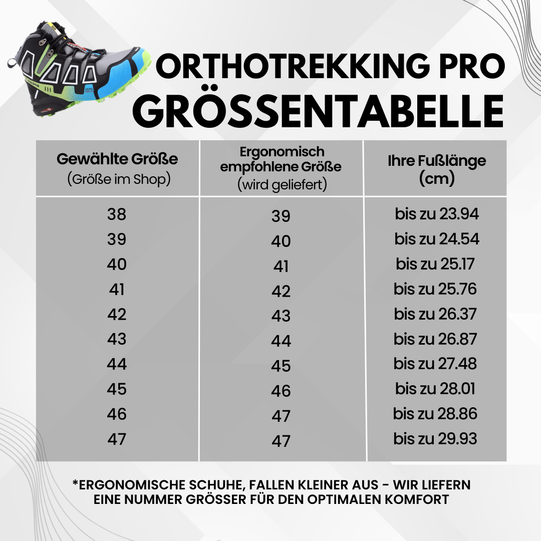 OrthoTrekking - Chaussures de trekking et de randonnée imperméables et antidérapantes