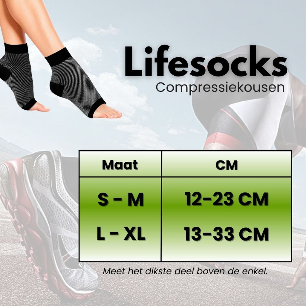 Lifesocks - Chaussettes de compression orthopédiques pour pieds fatigués et douloureux