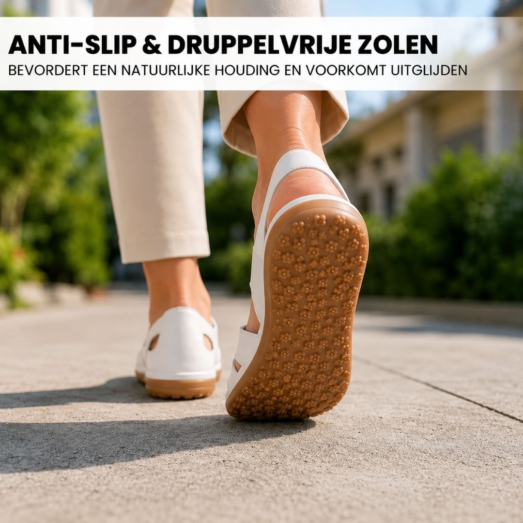 BellaVita comfortabele leren sandaal — Premium zacht · Antislip · Vederlicht
