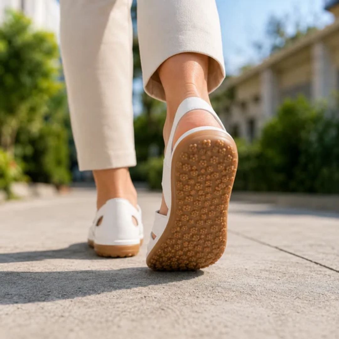 BellaVita comfortabele leren sandaal — Premium zacht · Antislip · Vederlicht