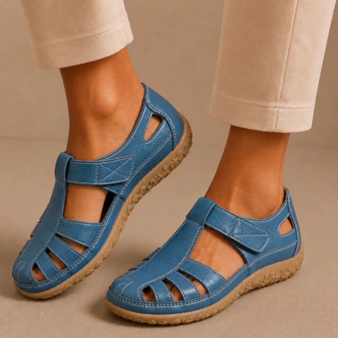 BellaVita comfortabele leren sandaal — Premium zacht · Antislip · Vederlicht