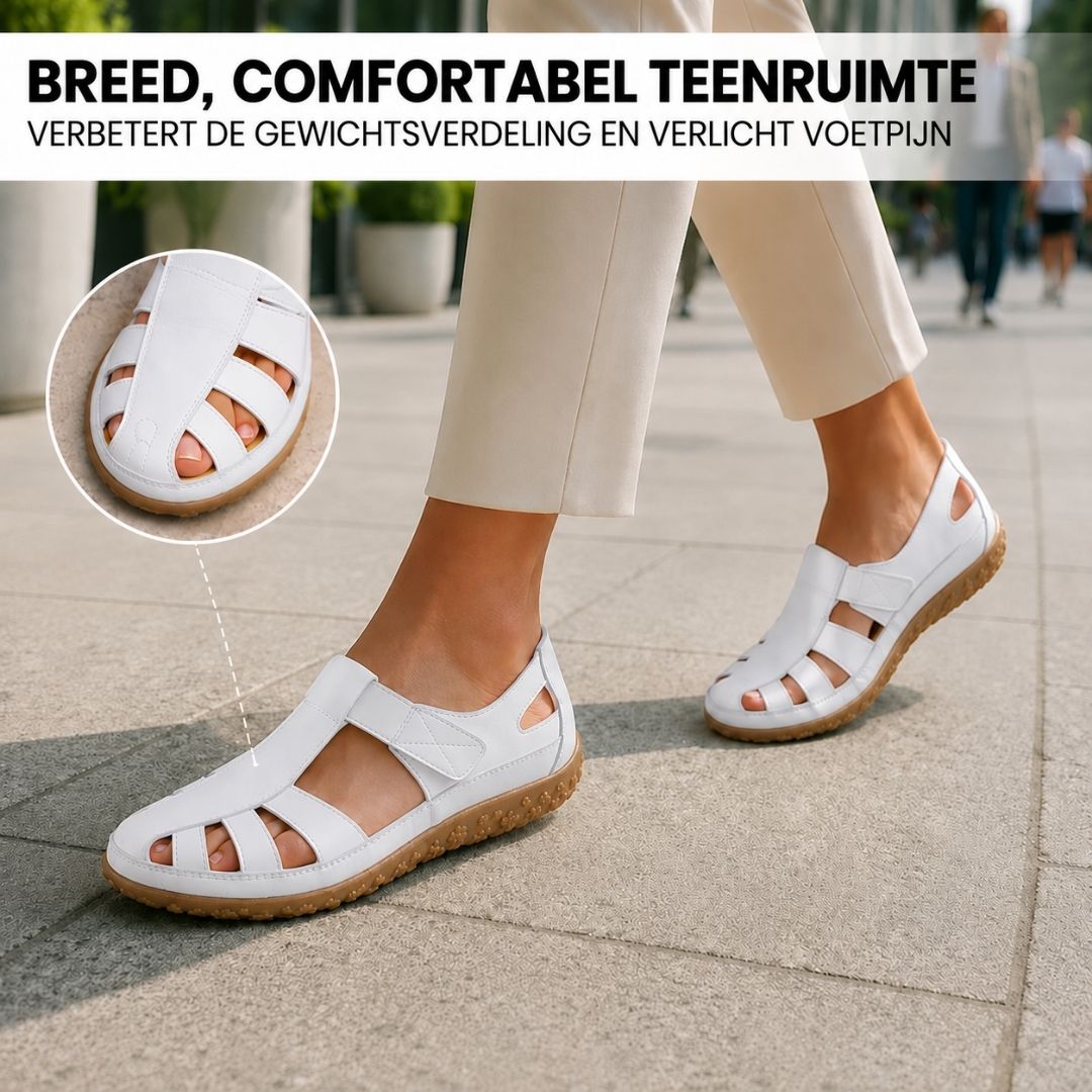BellaVita comfortabele leren sandaal — Premium zacht · Antislip · Vederlicht