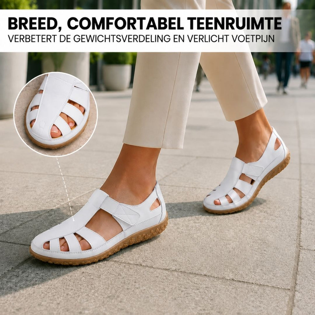 BellaVita comfortabele leren sandaal — Premium zacht · Antislip · Vederlicht