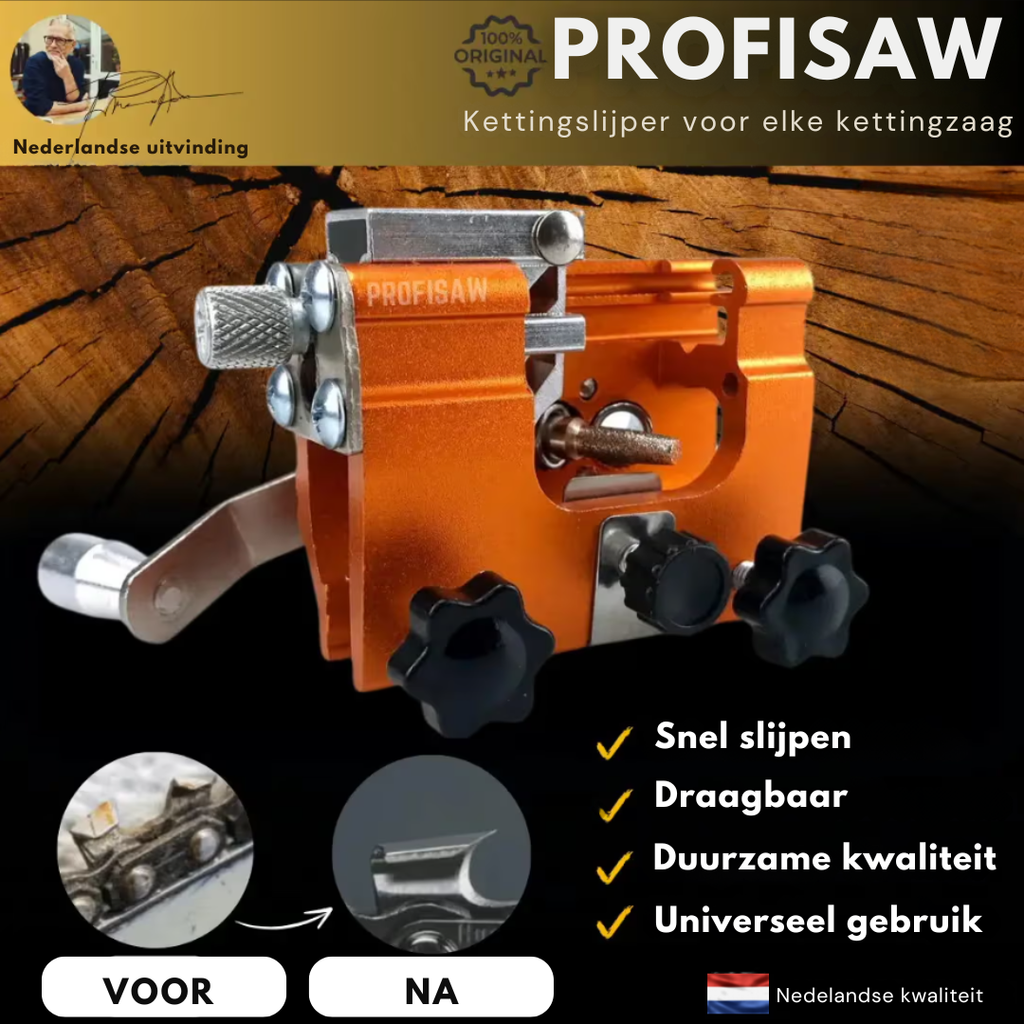 ProfiSaw – l'original – l'affûteur de chaîne universel pour chaque tronçonneuse