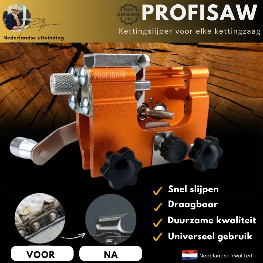 ProfiSaw – l'original – l'affûteur de chaîne universel pour chaque tronçonneuse
