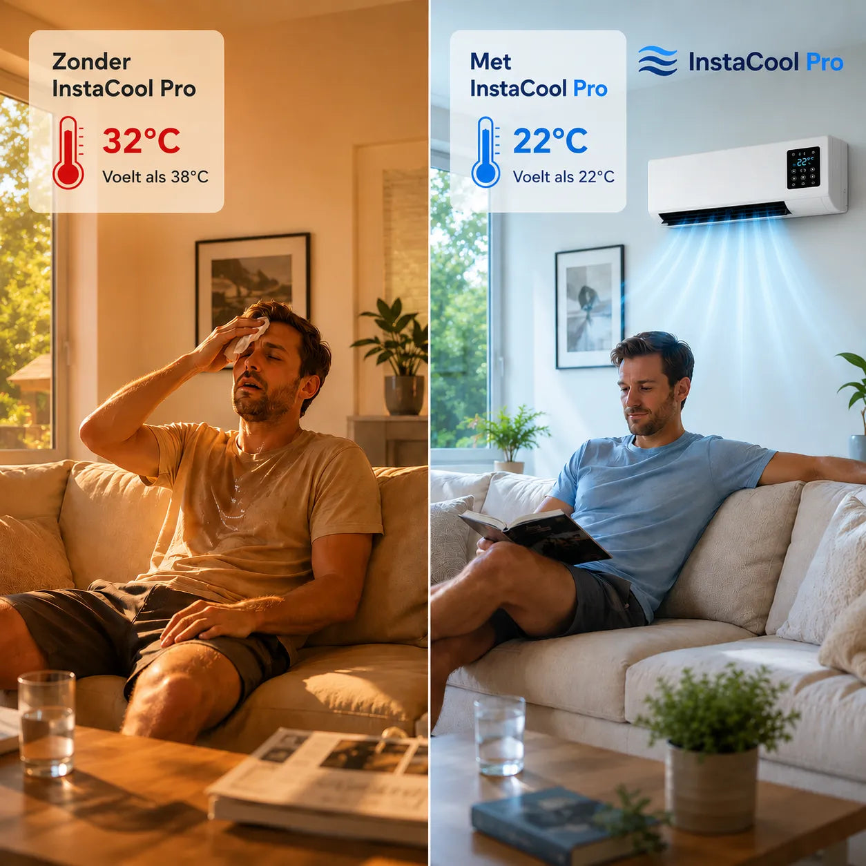 InstaCool Pro – Airco & Verwarming – Geen Installatie Nodig | 2-in-1 | Voor ruimtes tot 51 m²