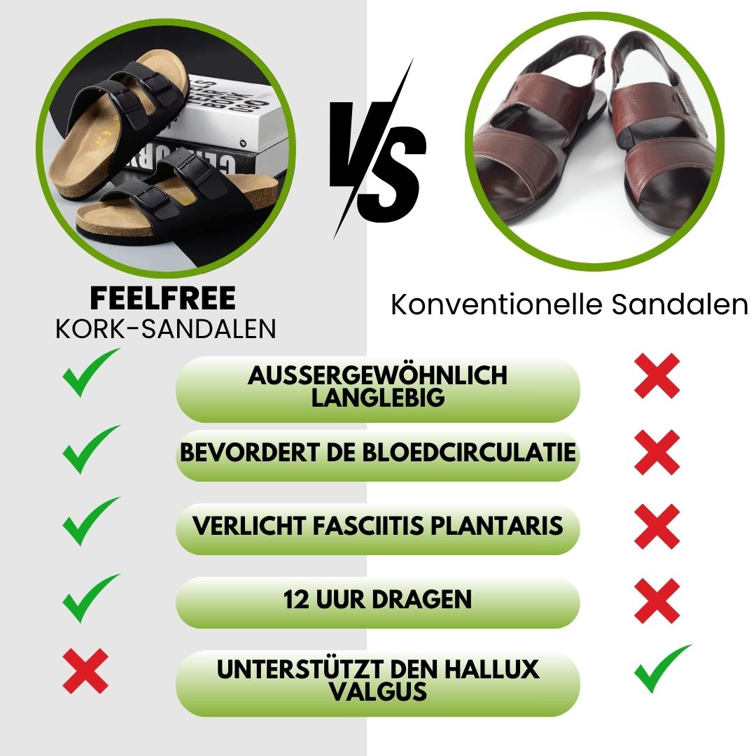 FeelFree - ergonomische antislip kurksandalen