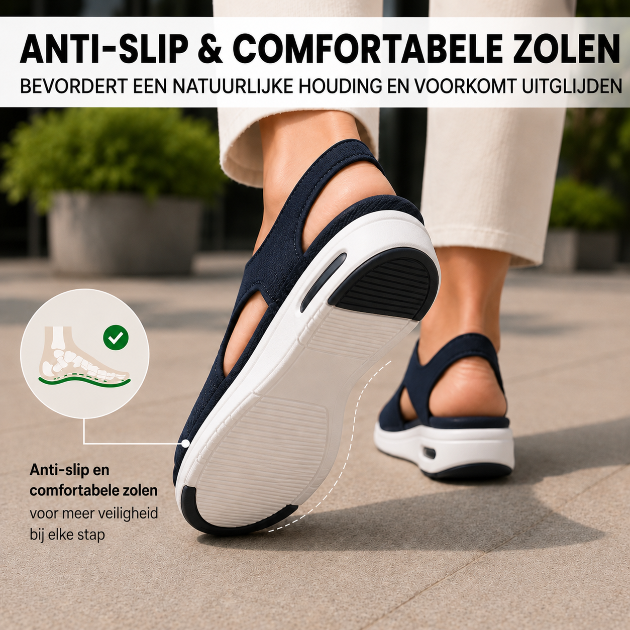Florax - Sandales confortables antidouleur | Antidérapantes et légères