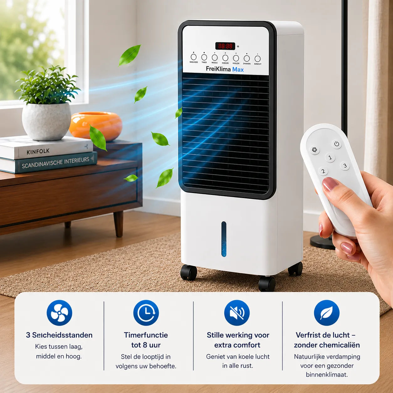 VrijKlima Max - Mobiele allround airconditioner – Koelen in de zomer, verwarmen in de winter | Geen installatie nodig