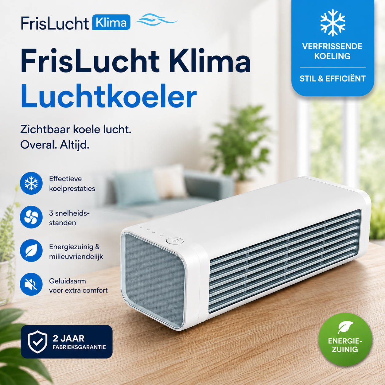 FrisLucht Klima – Mobiele luchtkoeler, geen installatie nodig