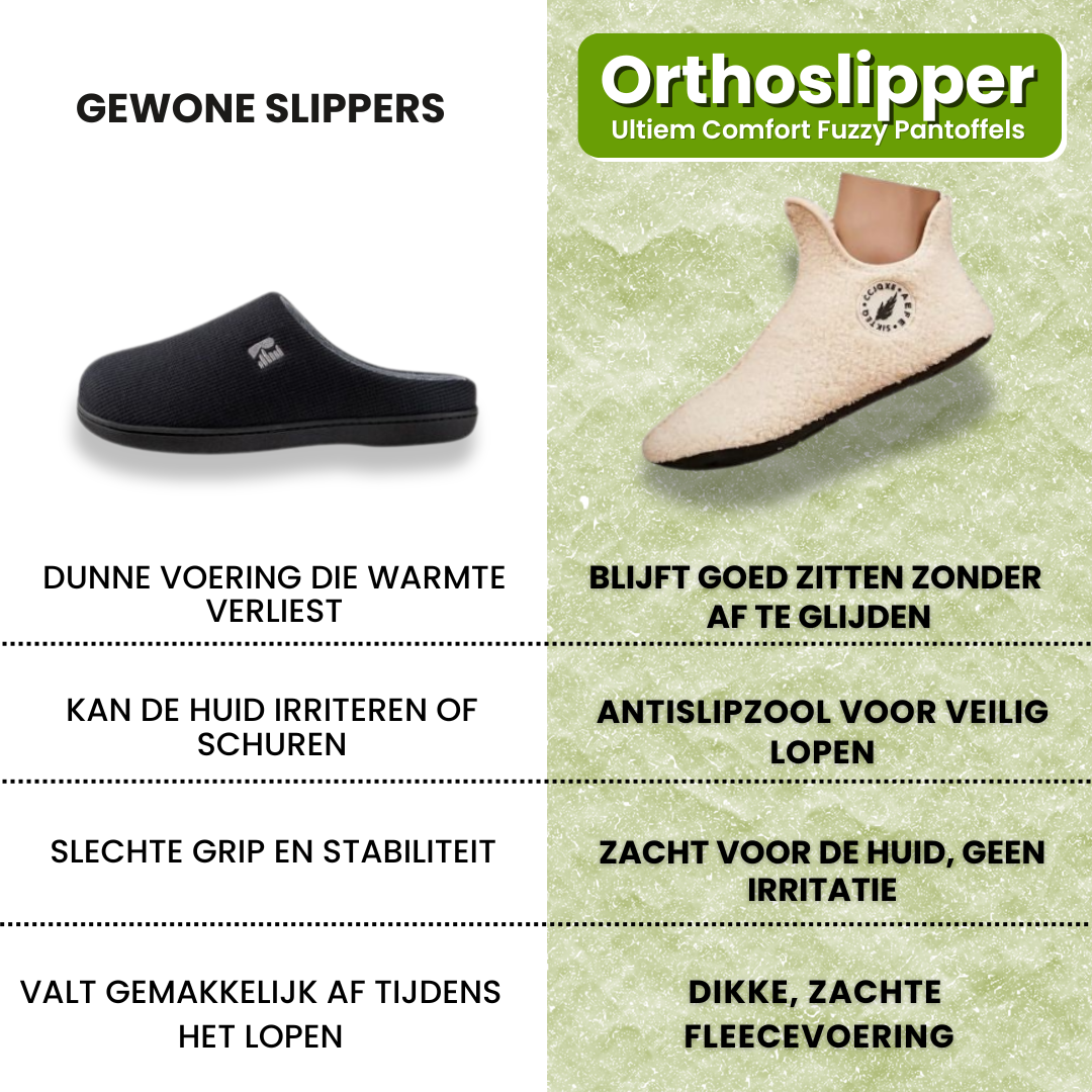 Orthoslipper – Chaussons chauds en polaire avec semelle antidérapante