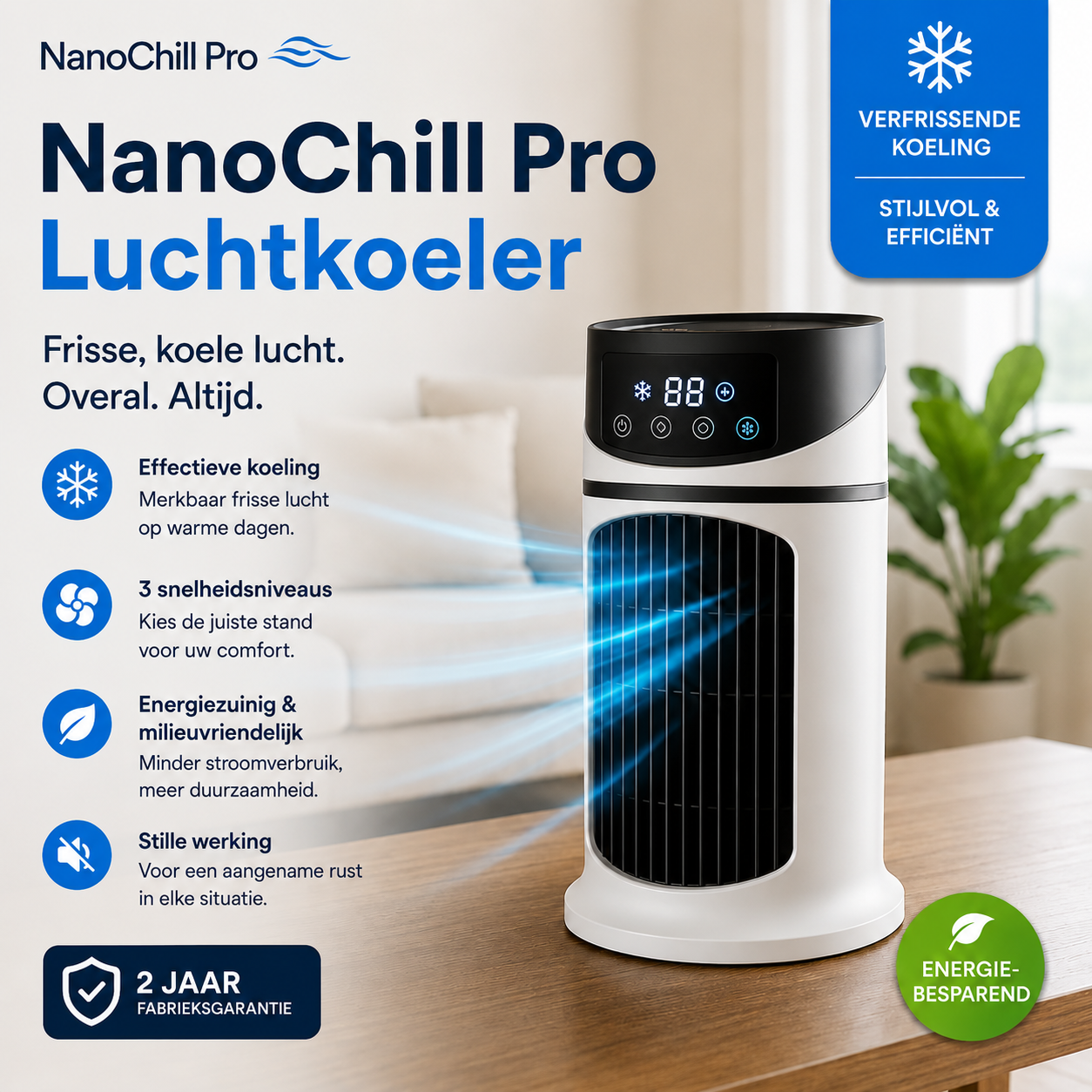 NanoChill Pro - Refroidisseur d'air mobile – Aucune installation requise | Refroidit en un seul clic