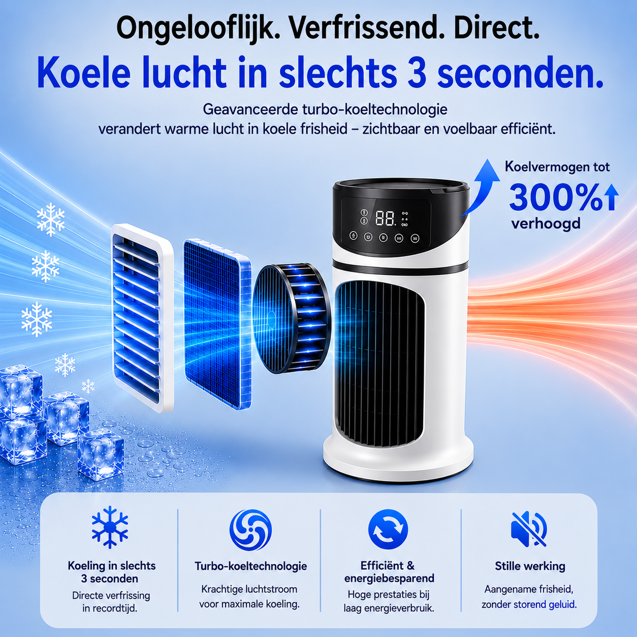 NanoChill Pro - Refroidisseur d'air mobile – Aucune installation requise | Refroidit en un seul clic
