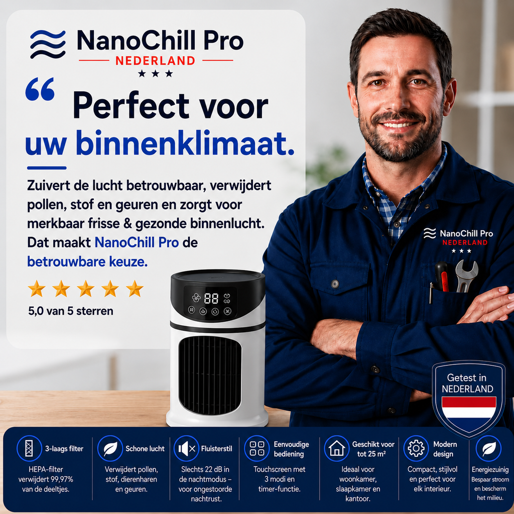 NanoChill Pro - Refroidisseur d'air mobile – Aucune installation requise | Refroidit en un seul clic