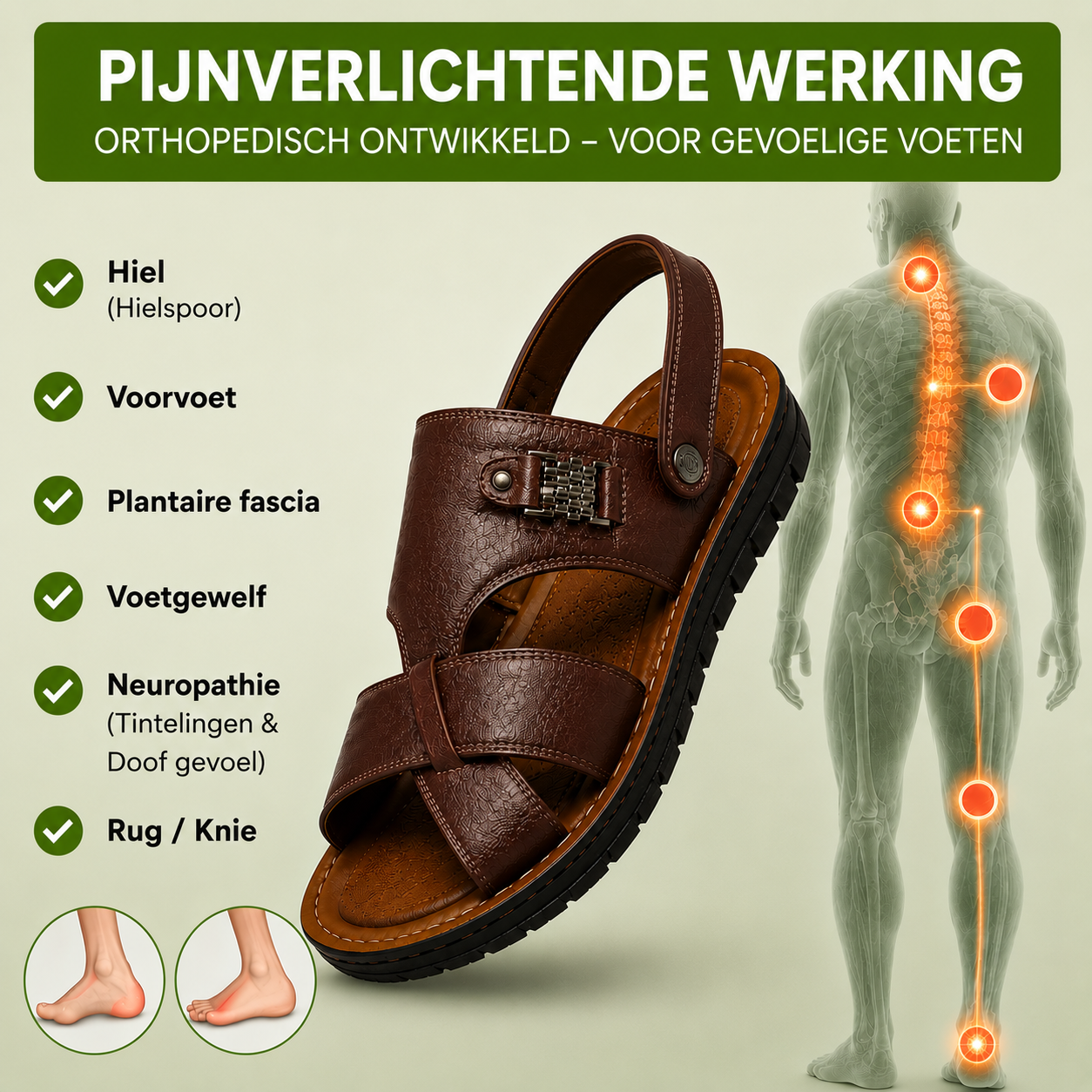 OrthoFeel - Pijnverlichtende comfortsandalen | Antislip & vederlicht