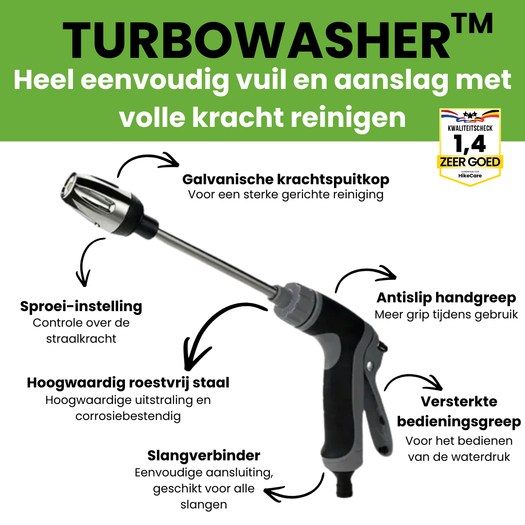 Turbowasher – krachtige hogedrukreiniger voor elke tuinslang