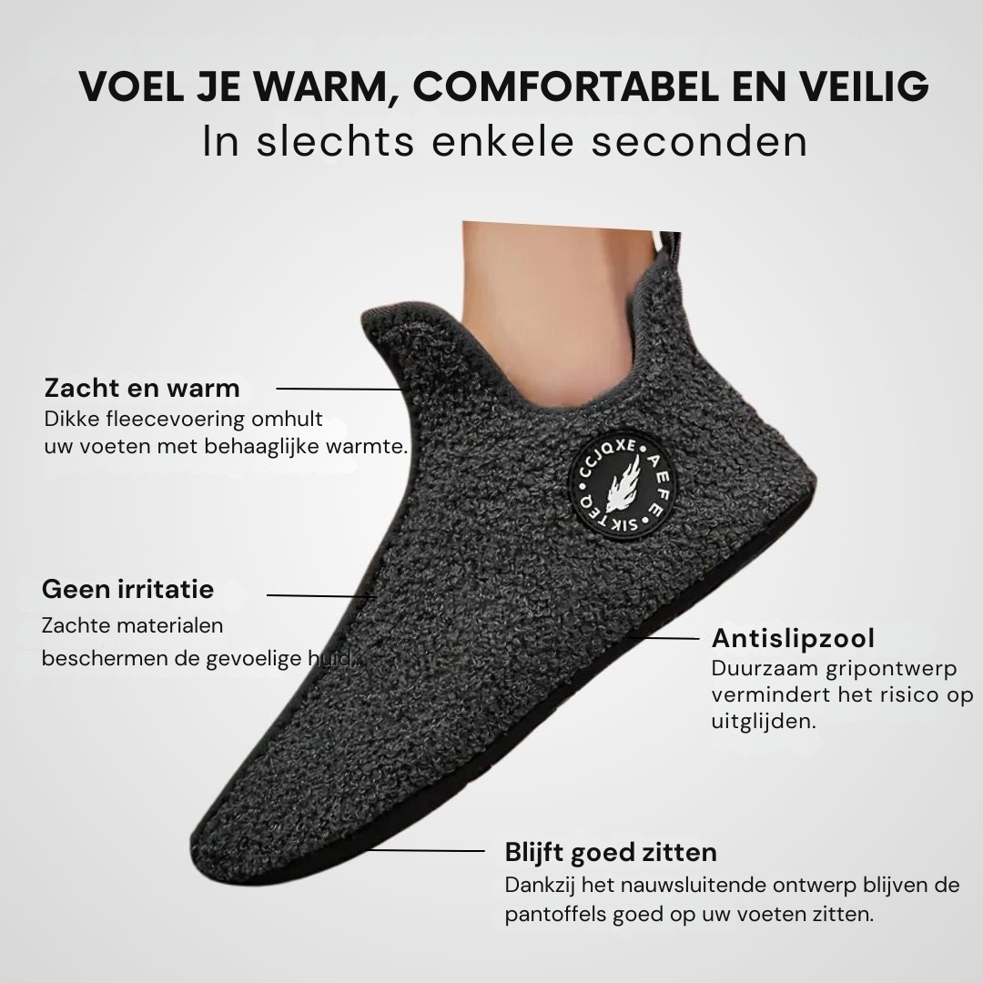 Orthoslipper – Chaussons chauds en polaire avec semelle antidérapante