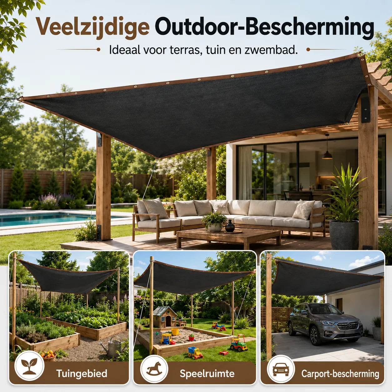 Sun Protection Pro – Hoogwaardig zonweringnet voor terras & tuin